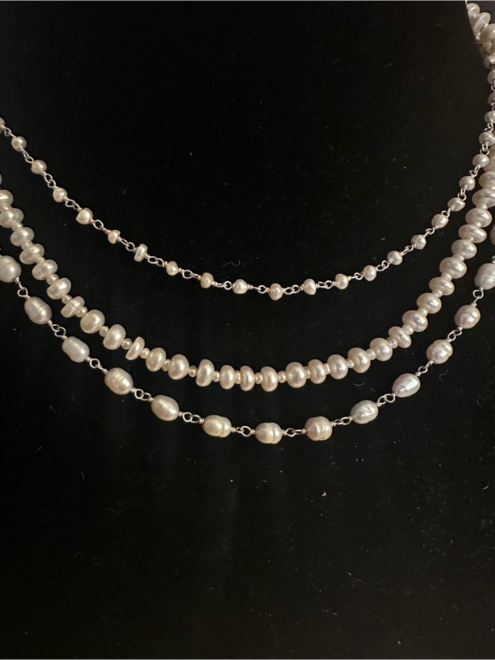 Opulenza White Pearl Multi-Strand Necklace - Women Jewelry - Picture 5 of 5